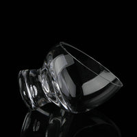 Elegant Diagonal Glass Dessert Bowl