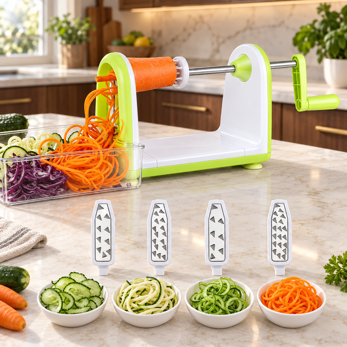 Manual Vegetable Spiralizer with Container