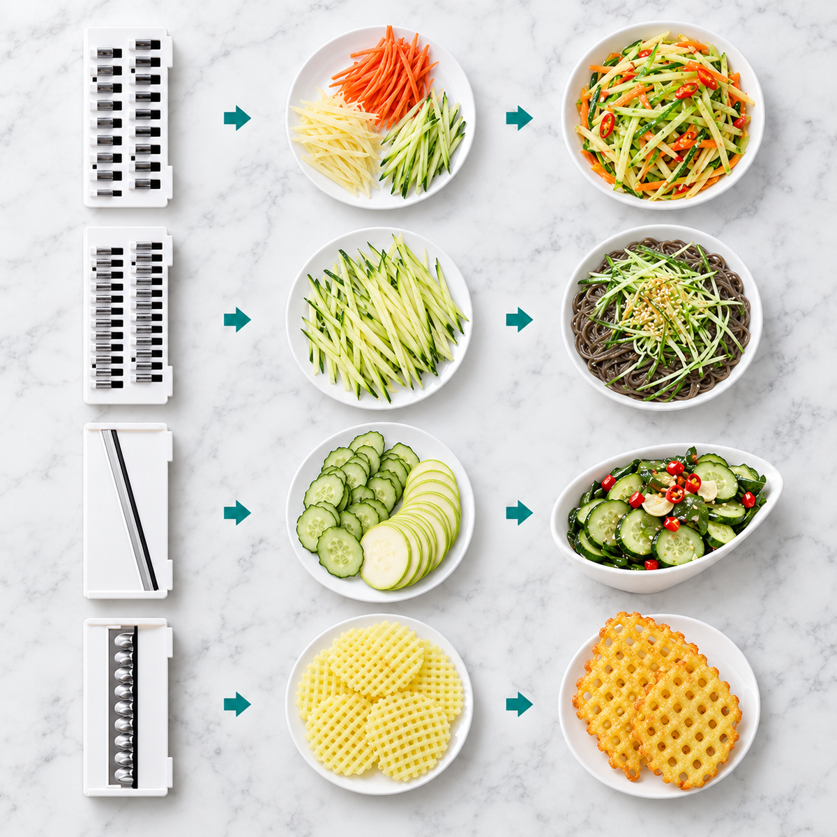 Studio Slicer – Mandoline Vegetable Slicer & Grater with Catch Bowl