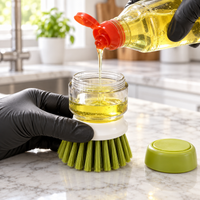 Soap Dispensing Dish Brush with Holder