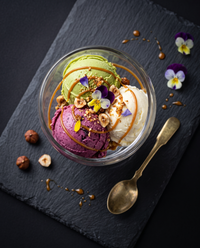 Elegant Diagonal Glass Dessert Bowl