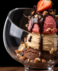 Elegant Diagonal Glass Dessert Bowl