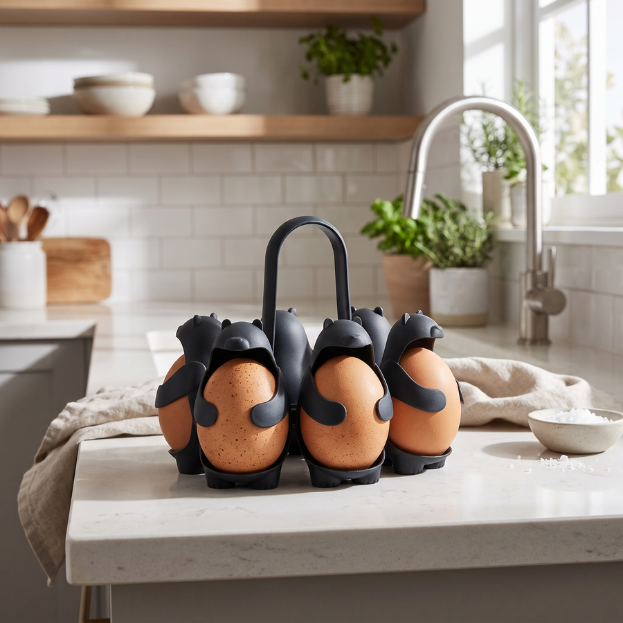 Bear-Shaped Egg Boiler & Holder