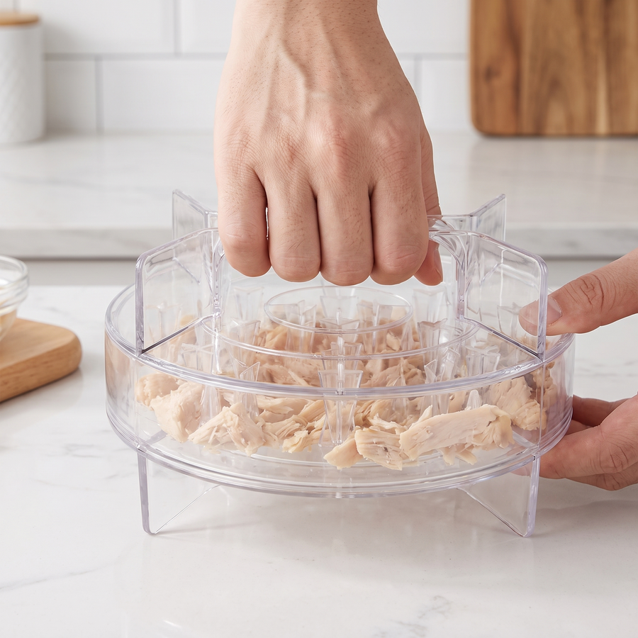 Transparent Chicken & Meat Shredder – Easy Twist Shredding Tool