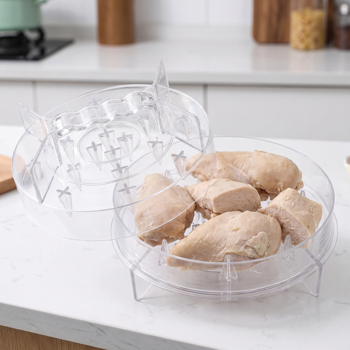 Transparent Chicken & Meat Shredder – Easy Twist Shredding Tool