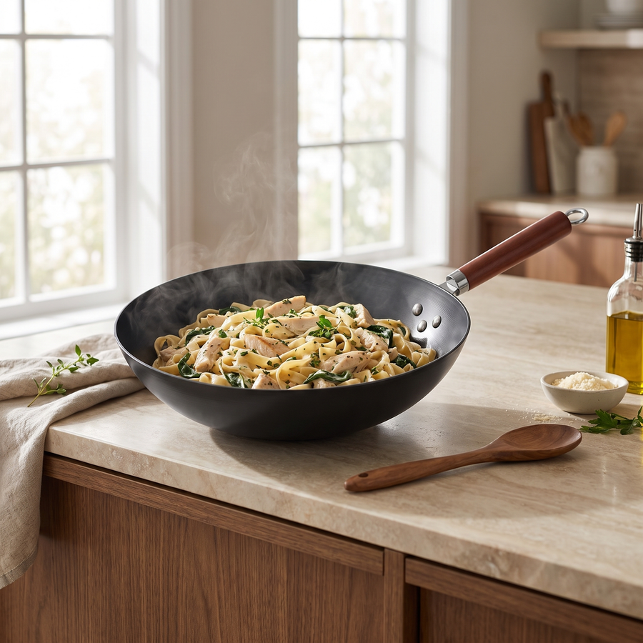Hand-Forged Cast Iron Frying Pan